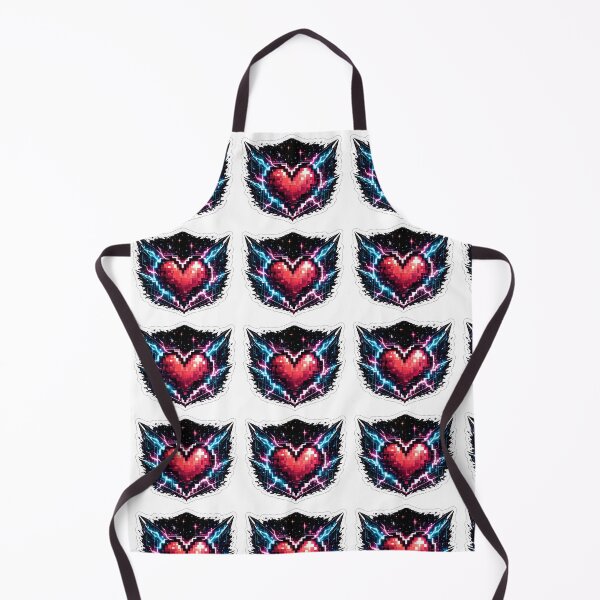 Item preview, Retro Pixel Heart Cyber Lightning Gaming Art designed and sold by RiteshCenter .
