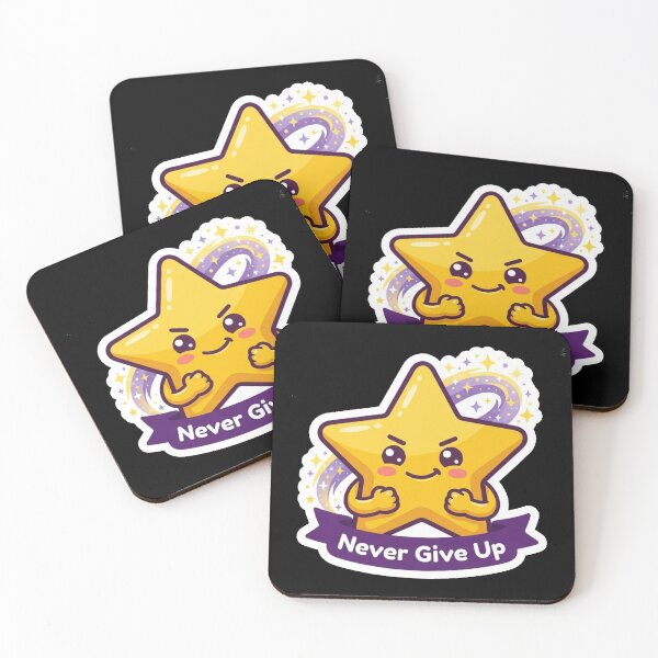 Item preview, Never Give Up Motivational Star Sticker designed and sold by ArtBloomDK.
