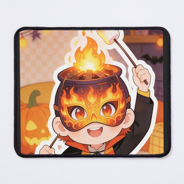 Item preview, Cute Halloween Campfire Mask designed and sold by OksArtStudio.