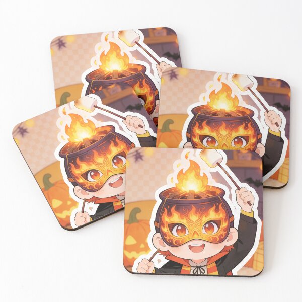 Item preview, Cute Halloween Campfire Mask designed and sold by OksArtStudio.