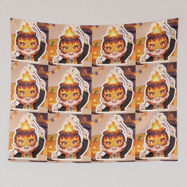 Item preview, Cute Halloween Campfire Mask designed and sold by OksArtStudio.