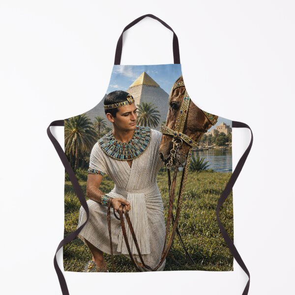 Item preview, Ancient Egyptian Noble with Royal Horse by the Nile | Hyperrealistic Kemet Wall Art | Pharaoh Inspired Artwork designed and sold by TuyaArts.