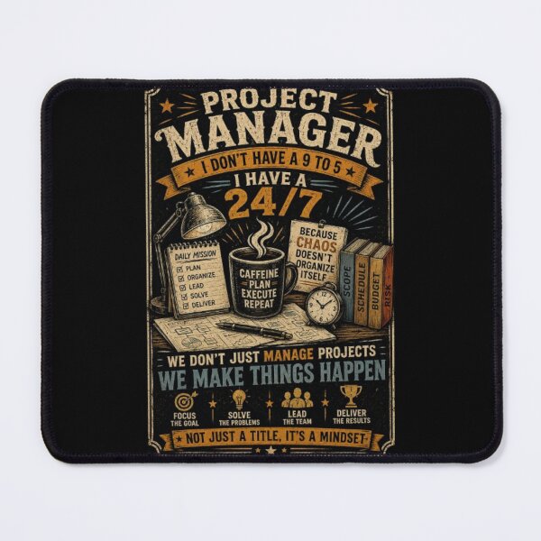 Item preview, Project Manager 24/7 Funny Project Management Humor designed and sold by Eng-Art.