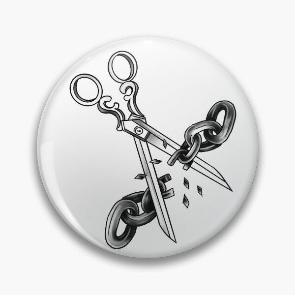 Item preview, Vintage Scissors Cutting Chains - Freedom & Liberation Art designed and sold by suzysworld.