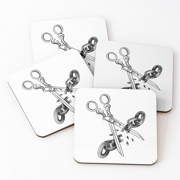 Item preview, Vintage Scissors Cutting Chains - Freedom & Liberation Art designed and sold by suzysworld.