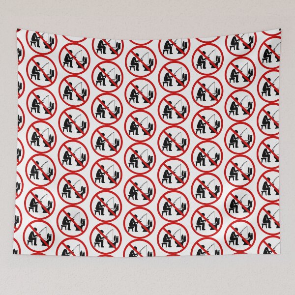 Item preview, Funny No Toilet Fishing Sign designed and sold by MonkiFlipp.