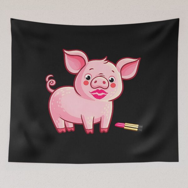 Item preview, Lipstick on a Pig Fun Piggy Cartoon | Cute Sarcastic Farm Animal Humor designed and sold by Genius Geek.