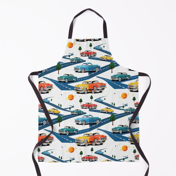 Item preview, Retro Classic Cars on Winding Roads Pattern designed and sold by MintvexaDesign.