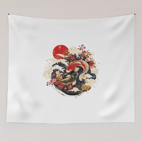 Item preview, Koi Fish Sunset | Japanese Zen Pond Vintage Art T-Shirt designed and sold by rushaib.