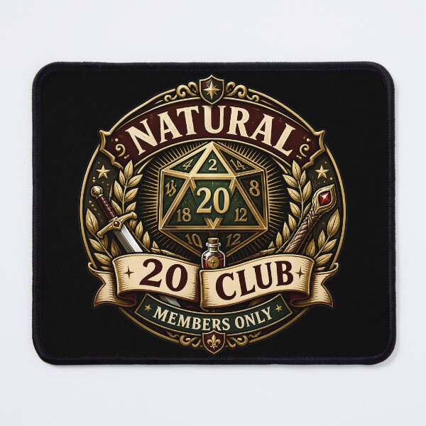 Item preview, Natural 20 Club Members Only Dnd Dice designed and sold by BadhbhLoot.
