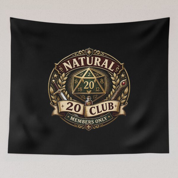 Item preview, Natural 20 Club Members Only Dnd Dice designed and sold by BadhbhLoot.