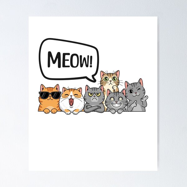 Item preview, Funny Meow Cats | Cute Cartoon Cat Squad designed and sold by bloombyomnia.
