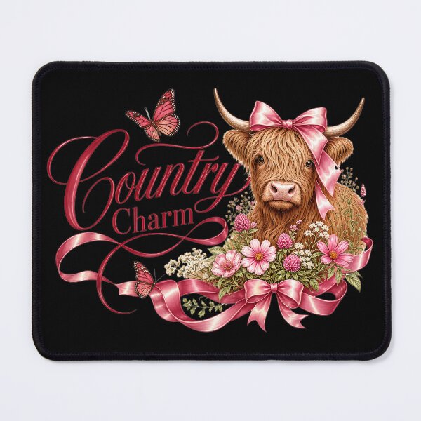 Item preview, Country Charm Highland Cow with Pink Bow Floral Western Shirt designed and sold by QuirkyCloud Designs.