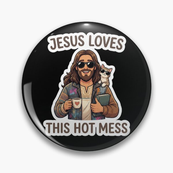 Item preview, Jesus Loves This Hot Mess | Funny Jezus Gifts For Christians designed and sold by BrokenLabel.