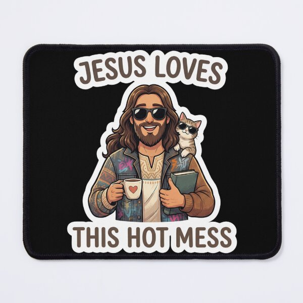 Item preview, Jesus Loves This Hot Mess | Funny Jezus Gifts For Christians designed and sold by BrokenLabel.