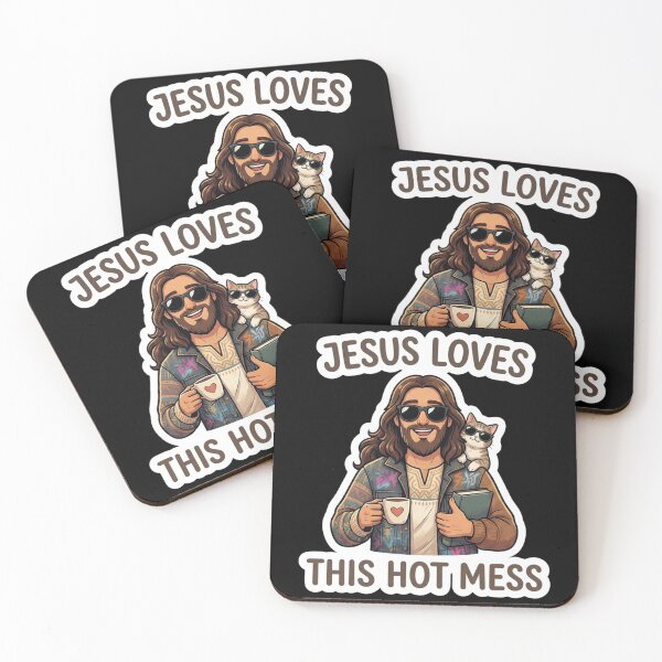 Item preview, Jesus Loves This Hot Mess | Funny Jezus Gifts For Christians designed and sold by BrokenLabel.