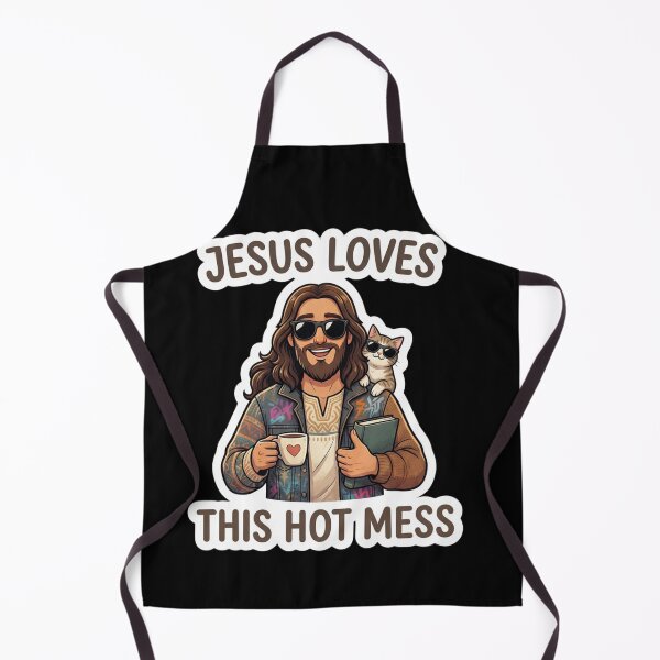 Item preview, Jesus Loves This Hot Mess | Funny Jezus Gifts For Christians designed and sold by BrokenLabel.