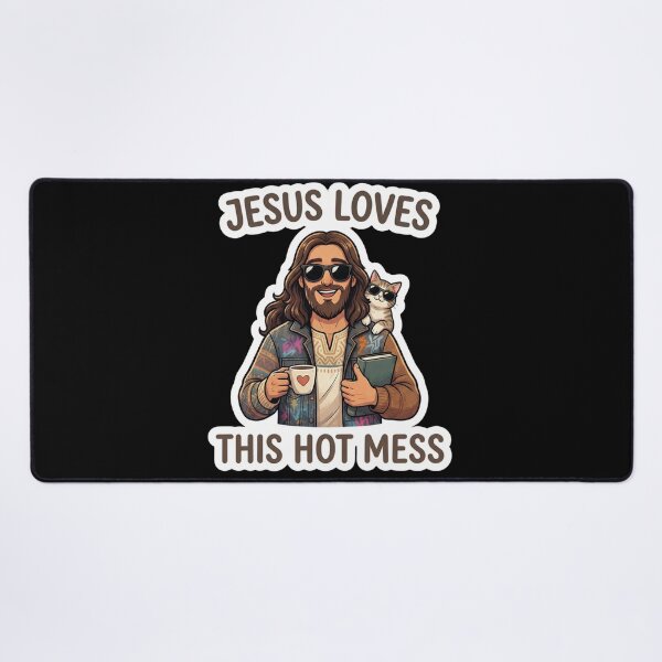 Item preview, Jesus Loves This Hot Mess | Funny Jezus Gifts For Christians designed and sold by BrokenLabel.