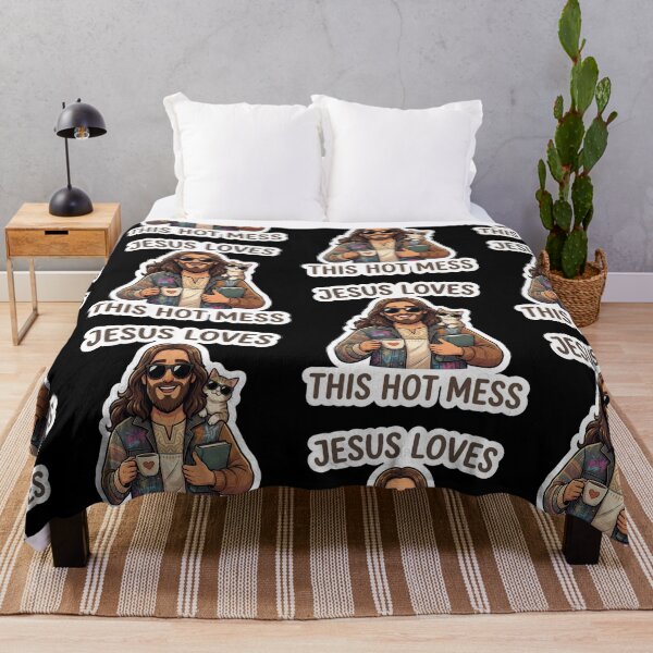 Item preview, Jesus Loves This Hot Mess | Funny Jezus Gifts For Christians designed and sold by BrokenLabel.