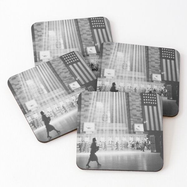 Item preview, Sunbeams, Grand Central Terminal New York City black and white vintage photograph designed and sold by Astrid Arkhangelsky.