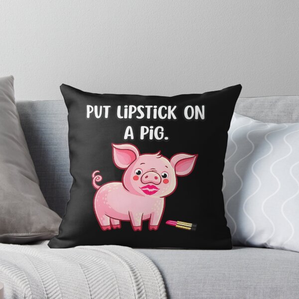 Item preview, Lipstick on a Pig Funny Pig Cartoon | Cute Sarcastic Farm Animal Humor designed and sold by Genius Geek.