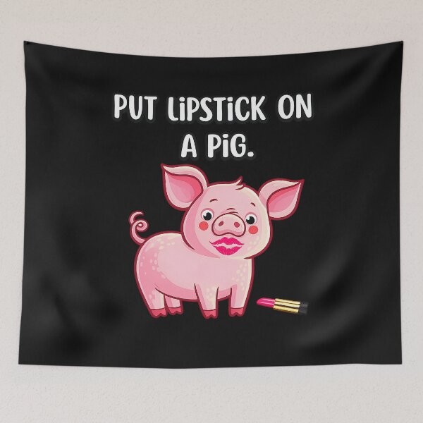 Item preview, Lipstick on a Pig Funny Pig Cartoon | Cute Sarcastic Farm Animal Humor designed and sold by Genius Geek.