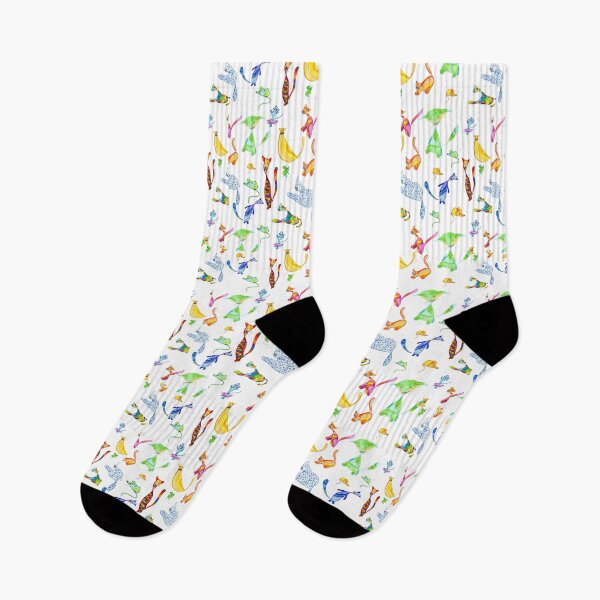 Item preview, Colorful Cute Kittens Kids Pattern - Bright Pencil Drawing Nursery Art - Playful Cat Lover Baby Gift designed and sold by Marina Khromova.