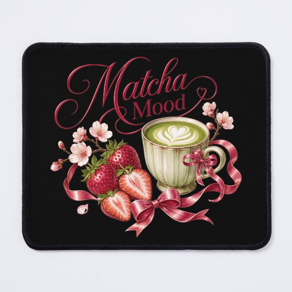 Item preview, Matcha Mood Strawberry Coquette Aesthetic Floral T-Shirt Design designed and sold by QuirkyCloud Designs.
