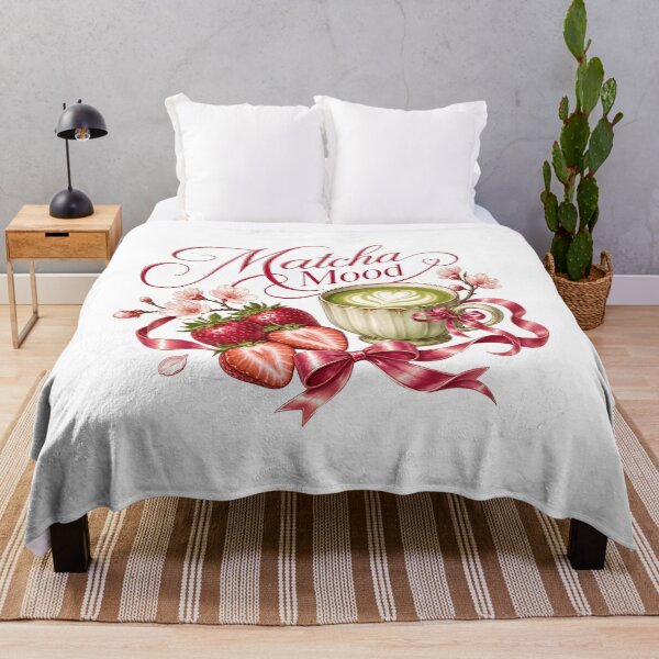 Item preview, Matcha Mood Strawberry Coquette Aesthetic Floral T-Shirt Design designed and sold by QuirkyCloud Designs.