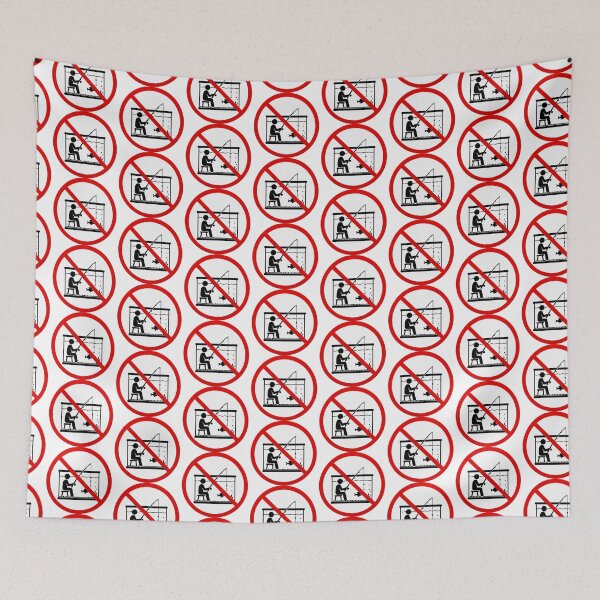 Item preview, Funny Aquarium Fishing Warning Sign designed and sold by MonkiFlipp.