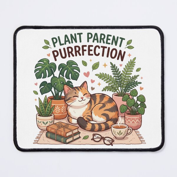 Item preview, Plant Parent Purrfection Cozy Cat And Houseplants designed and sold by CurioStick.