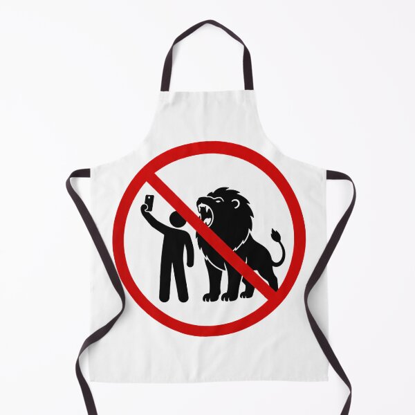 Item preview, Funny Lion Selfie Warning Sign designed and sold by MonkiFlipp.
