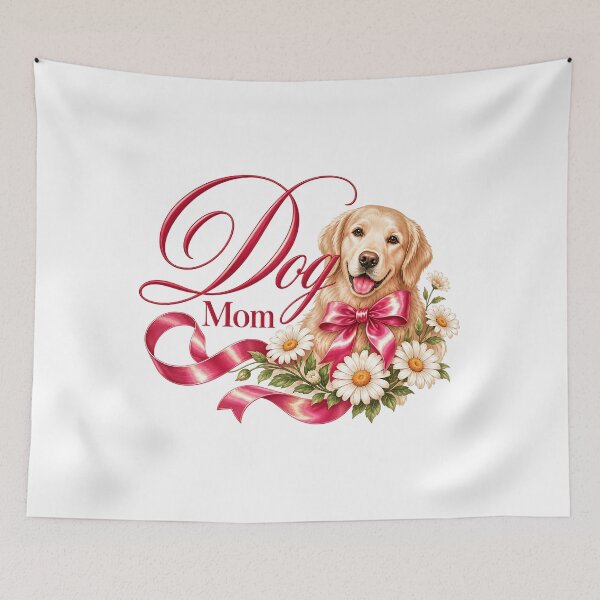 Item preview, Dog Mom Golden Retriever Floral Coquette Aesthetic T-Shirt Design designed and sold by QuirkyCloud Designs.
