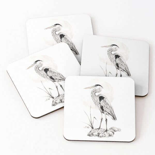 Item preview, Majestic Great Blue Heron Midnight Lake Wildlife designed and sold by Coldink.