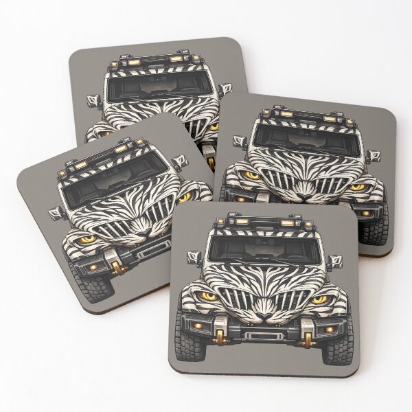 Item preview, BV-JZW — Zebra White Adventure SUV — Front View designed and sold by BROHLine Studio.