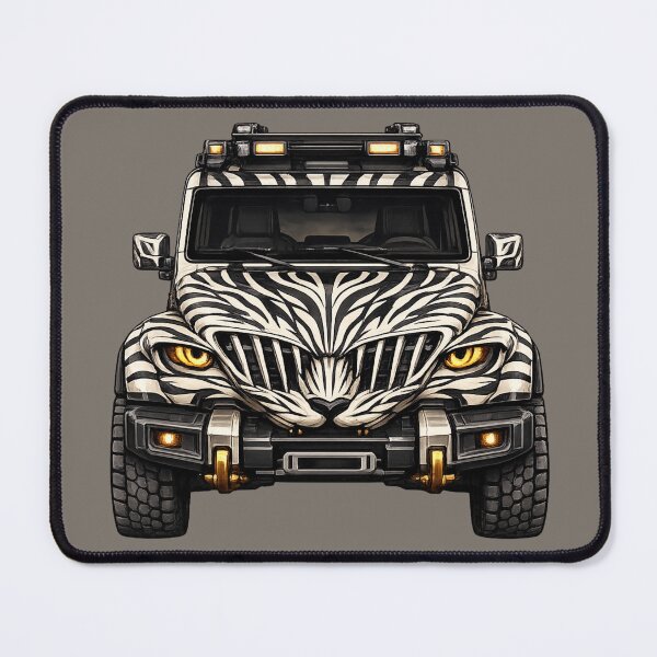 Item preview, BV-JZW — Zebra White Adventure SUV — Front View designed and sold by BROHLine Studio.