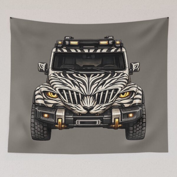 Item preview, BV-JZW — Zebra White Adventure SUV — Front View designed and sold by BROHLine Studio.