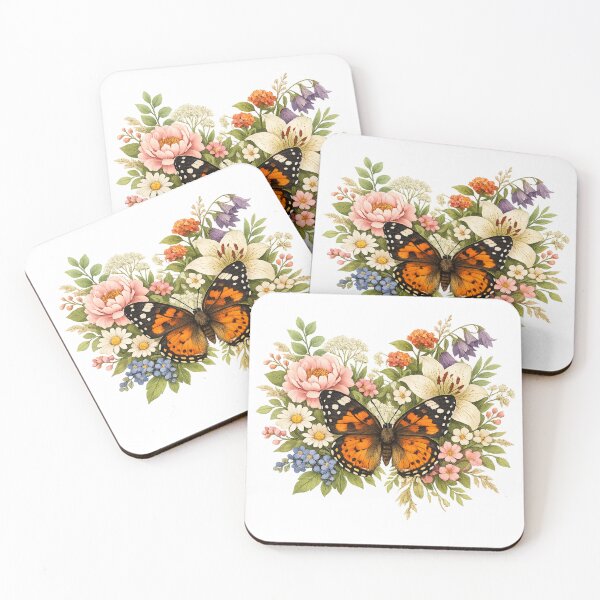 Item preview, Botanical Butterfly with Wildflowers | Floral Nature Illustration designed and sold by SP319.