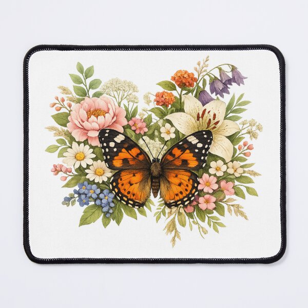 Item preview, Botanical Butterfly with Wildflowers | Floral Nature Illustration designed and sold by SP319.
