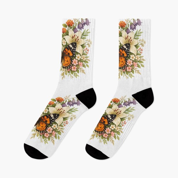 Item preview, Botanical Butterfly with Wildflowers | Floral Nature Illustration designed and sold by SP319.