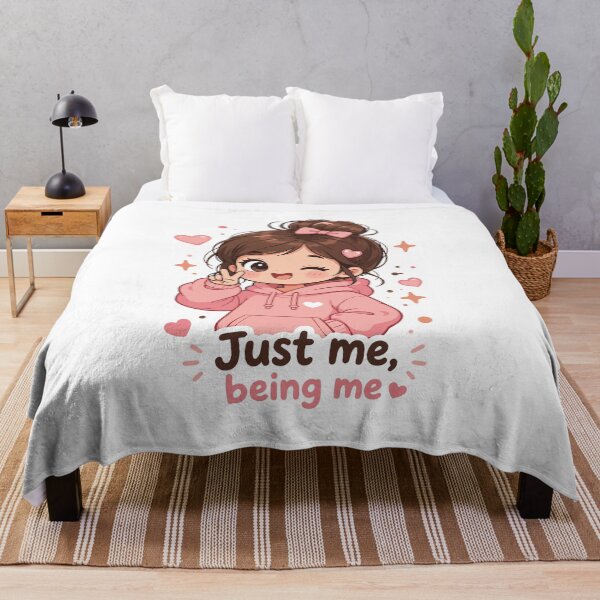 Item preview, Just Me Being Me Cute Girl Sticker | Kawaii Aesthetic Quote designed and sold by Charul2dartist.