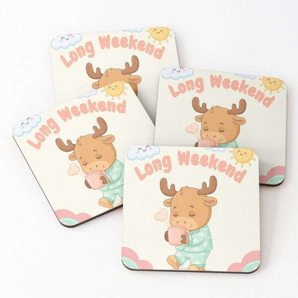 Item preview, Cute Sleepy Moose Long Weekend Kawaii designed and sold by InspiredCreatives.