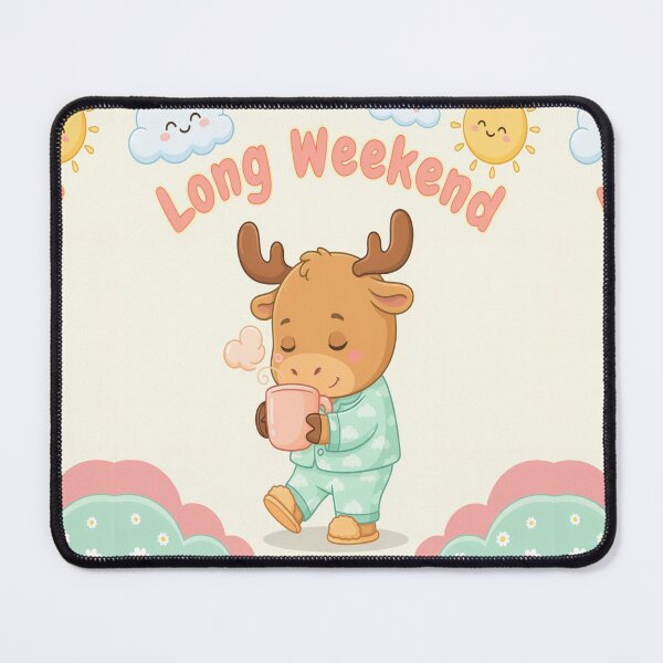 Item preview, Cute Sleepy Moose Long Weekend Kawaii designed and sold by InspiredCreatives.