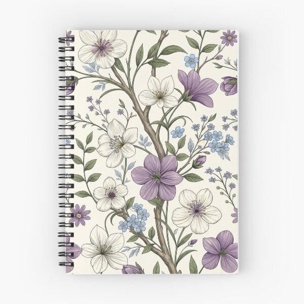 Item preview, Vintage Purple Floral Pattern Elegant Botanical Seamless Design designed and sold by HaruVibe-Studio.