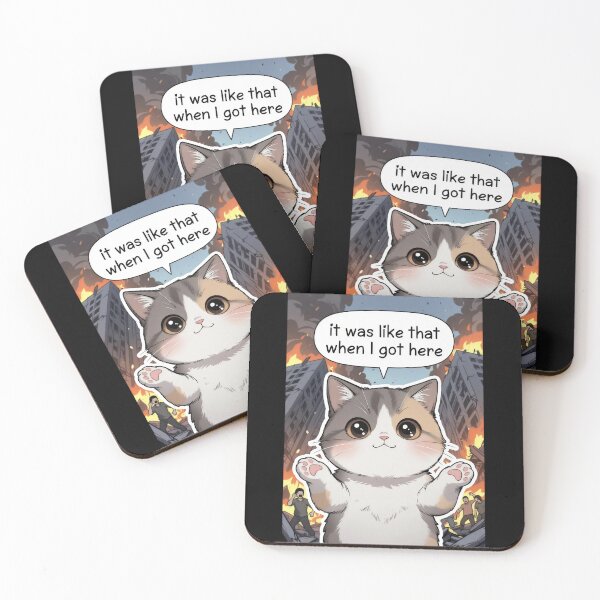 Item preview, Funny Cat Meme It Was Like That When I Got Here Cute Kitten Disaster designed and sold by Amber Sky Creations.