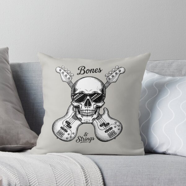 Item preview, Rock Skull and Crossed Bass Guitars - Bass Player Humor designed and sold by Art-Arcade6.
