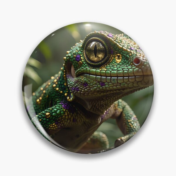 Item preview, The Emerald Guardian: Mystical Gecko in the Deep Jungle designed and sold by VoidVeilStudio.