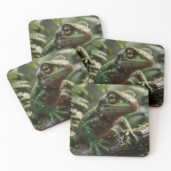 Item preview, The Emerald Guardian: Mystical Gecko in the Deep Jungle designed and sold by VoidVeilStudio.