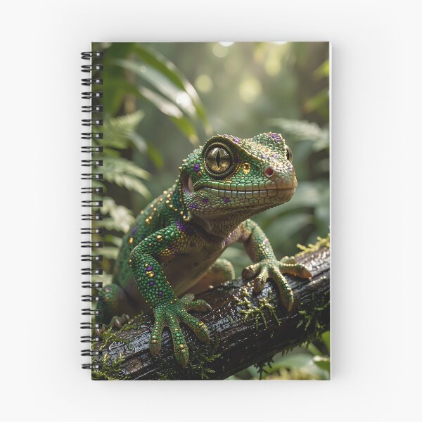 Item preview, The Emerald Guardian: Mystical Gecko in the Deep Jungle designed and sold by VoidVeilStudio.