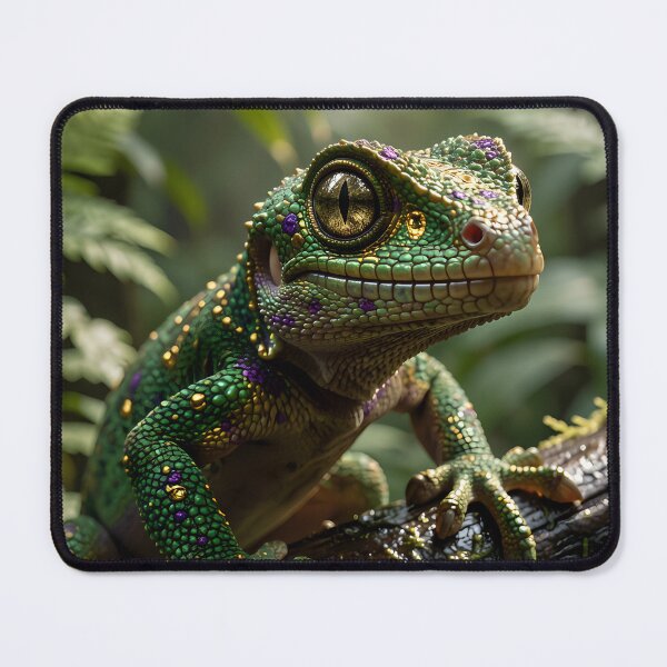 Item preview, The Emerald Guardian: Mystical Gecko in the Deep Jungle designed and sold by VoidVeilStudio.